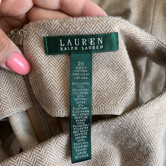 Lauren Taupe Herringbone A-Line Dress in 2X - Picture 6 of 9